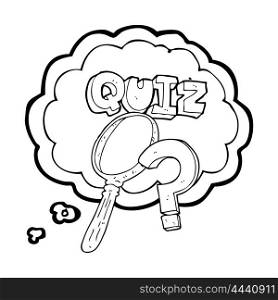 freehand drawn thought bubble cartoon quiz symbol