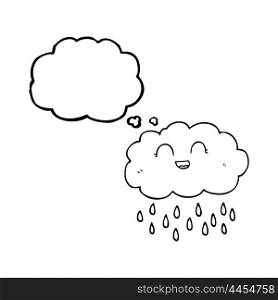 freehand drawn thought bubble cartoon rain cloud