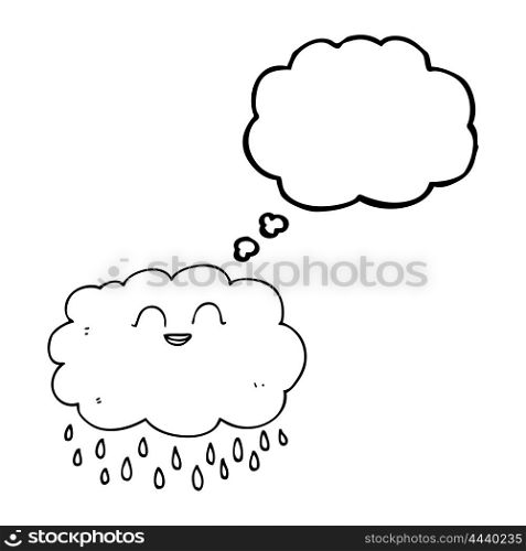freehand drawn thought bubble cartoon raincloud