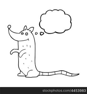freehand drawn thought bubble cartoon rat