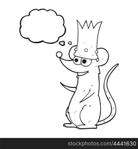 freehand drawn thought bubble cartoon rat king