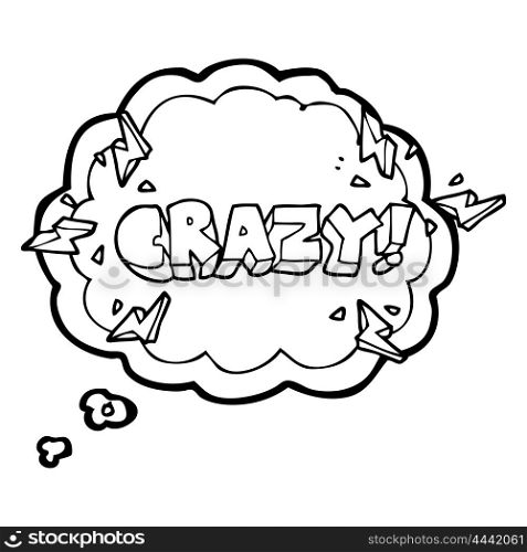 freehand drawn thought bubble cartoon shout crazy