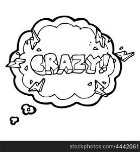 freehand drawn thought bubble cartoon shout crazy