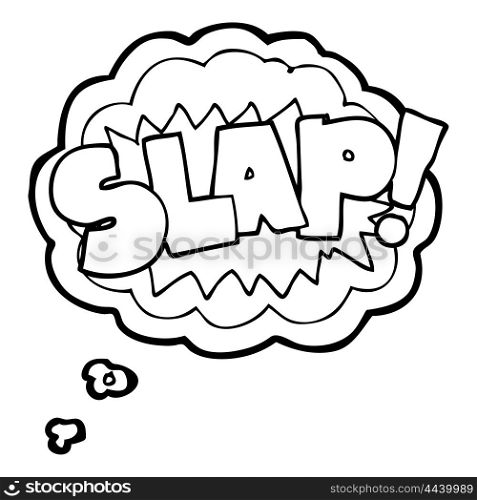 freehand drawn thought bubble cartoon slap symbol