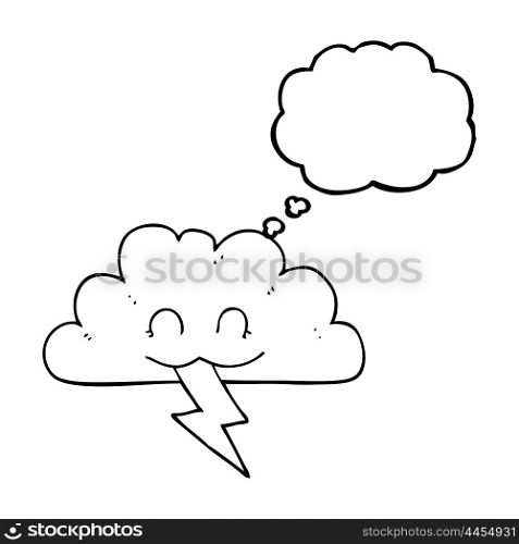 freehand drawn thought bubble cartoon storm cloud