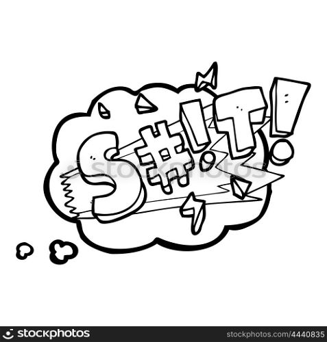 freehand drawn thought bubble cartoon swearword