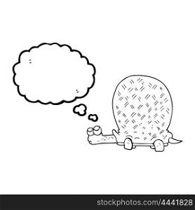 freehand drawn thought bubble cartoon tortoise