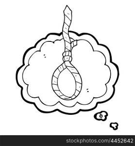 freehand drawn thought bubble cartoon work tie noose