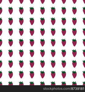 Freehand strawberries seamless pattern . Doodle strawberry endless wallpaper. Hand drawn fruits backdrop. Design for fabric, textile print, wrapping paper, kitchen textiles, cover. Vector illustration. Freehand strawberries seamless pattern . Doodle strawberry endless wallpaper.