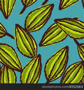 Freehand tropical palm leaves seamless pattern. Hand drawn exotic botanical texture. Sketch jungle leaf seamless wallpaper. Vector floral background. Design for fabric, textile print, wrapping, cover. Freehand tropical palm leaves seamless pattern. Hand drawn exotic botanical texture. Sketch jungle leaf seamless wallpaper.