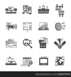 Freelance concept black icons collection . Freelance concept creative jobs online via staff recruiting agency black icons set collection abstract isolated vector illustration