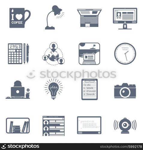 Freelance icon set. Freelance and remote work concept flat icon set isolated vector illustration
