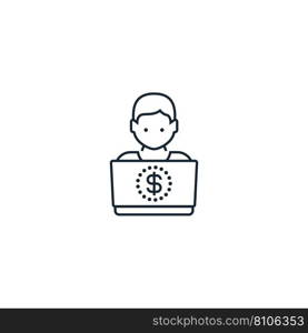 Freelancer creative icon from business people Vector Image