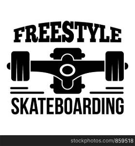 Freestyle skateboarding logo. Simple illustration of freestyle skateboarding vector logo for web design isolated on white background. Freestyle skateboarding logo, simple style