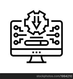 freeware download line icon vector. freeware download sign. isolated contour symbol black illustration. freeware download line icon vector illustration