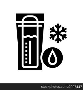 freezing milk storage glyph icon vector. freezing milk storage sign. isolated contour symbol black illustration. freezing milk storage glyph icon vector illustration