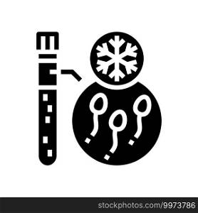 freezing sperm glyph icon vector. freezing sperm sign. isolated contour symbol black illustration. freezing sperm glyph icon vector illustration
