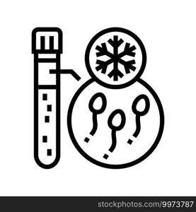 freezing sperm line icon vector. freezing sperm sign. isolated contour symbol black illustration. freezing sperm line icon vector illustration