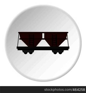 Freight railroad car icon in flat circle isolated vector illustration for web. Freight railroad car icon circle