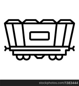 Freight railway wagon icon. Outline freight railway wagon vector icon for web design isolated on white background. Freight railway wagon icon, outline style