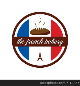 French bakery with eiffel tower vector logo design.
