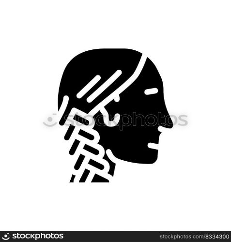 french braid hairstyle female glyph icon vector. french braid hairstyle female sign. isolated symbol illustration. french braid hairstyle female glyph icon vector illustration