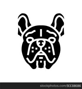 french bulldog dog puppy pet glyph icon vector. french bulldog dog puppy pet sign. isolated symbol illustration. french bulldog dog puppy pet glyph icon vector illustration