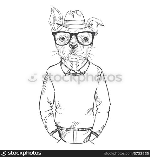 french bulldog hipster