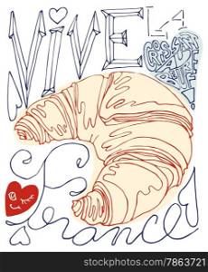 French Celebration Card with croissant and text that means The National Day of France