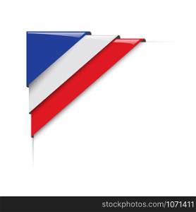 French corner. Vector label with flag