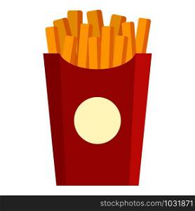 French fries box icon. Flat illustration of french fries box vector icon for web design. French fries box icon, flat style