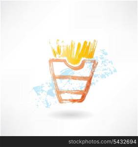French fries grunge icon