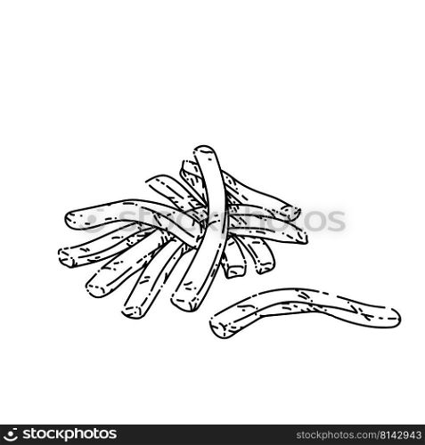 french fries hand drawn vector. potato food, fry snack, fast chip french fries sketch. isolated black illustration. french fries sketch hand drawn vector