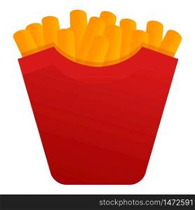 French fries icon. Cartoon of french fries vector icon for web design isolated on white background. French fries icon, cartoon style