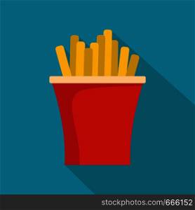 French fries icon. Flat illustration of french fries vector icon for web. French fries icon, flat style