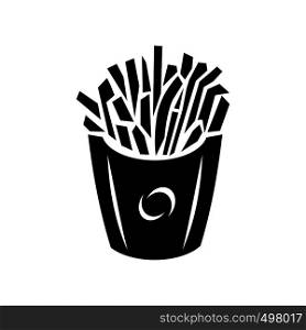 French fries icon in simple style on a white background. French fries icon, simple style