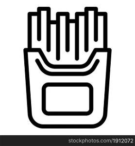 French fries icon outline vector. Potato food. Fry pack. French fries icon outline vector. Potato food