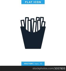 French Fries Icon Vector Design Template