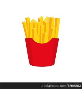 French fries illustration. Isolated on white. Fast food. Vector illustration on white back. French fries illustration. Isolated on white. Fast food. Vector