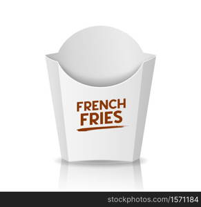 French fries Packaging white box template design. isolated on white background Eps 10 vector illustration