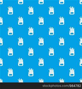 French fries pattern vector seamless blue repeat for any use. French fries pattern vector seamless blue