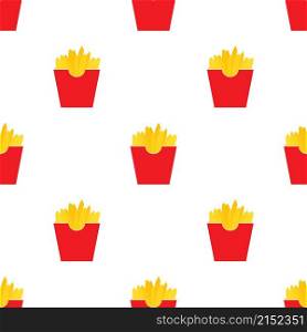 French fries potato in red paper box pattern seamless background texture repeat wallpaper geometric vector. French fries potato in red paper box pattern seamless vector