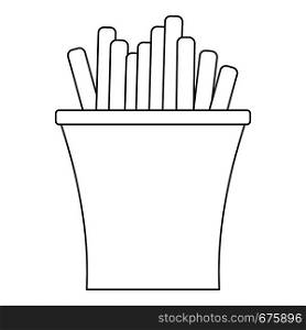 French fry icon. Outline illustration of french fry vector icon for web. French fry icon, outline style.