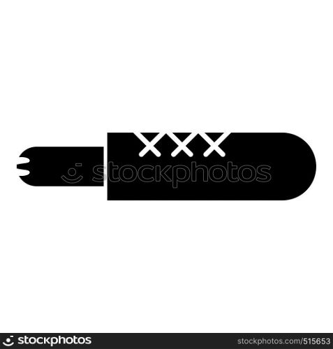 French hot dog Fast food icon black color vector illustration flat style simple image