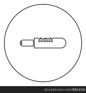 French hot dog Fast food icon in circle round outline black color vector illustration flat style simple image. French hot dog Fast food icon in circle round outline black color vector illustration flat style image