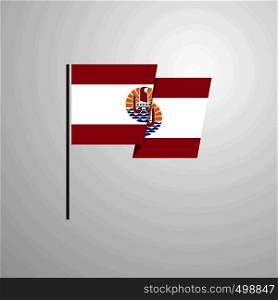 French Polynesia waving Flag design vector