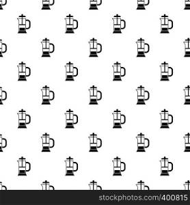 French press coffee maker pattern. Simple illustration of french press coffee maker vector pattern for web design. French press coffee maker pattern, simple style