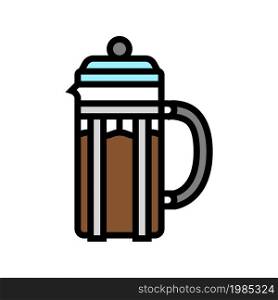 french press coffee tool color icon vector. french press coffee tool sign. isolated symbol illustration. french press coffee tool color icon vector illustration