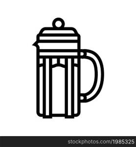 french press coffee tool line icon vector. french press coffee tool sign. isolated contour symbol black illustration. french press coffee tool line icon vector illustration