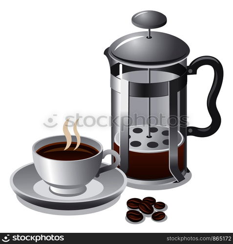 french press with coffee